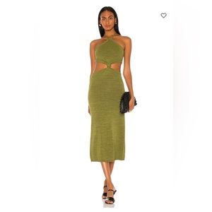 Cult Gaia Cameron Knit Dress - Olive - Size S